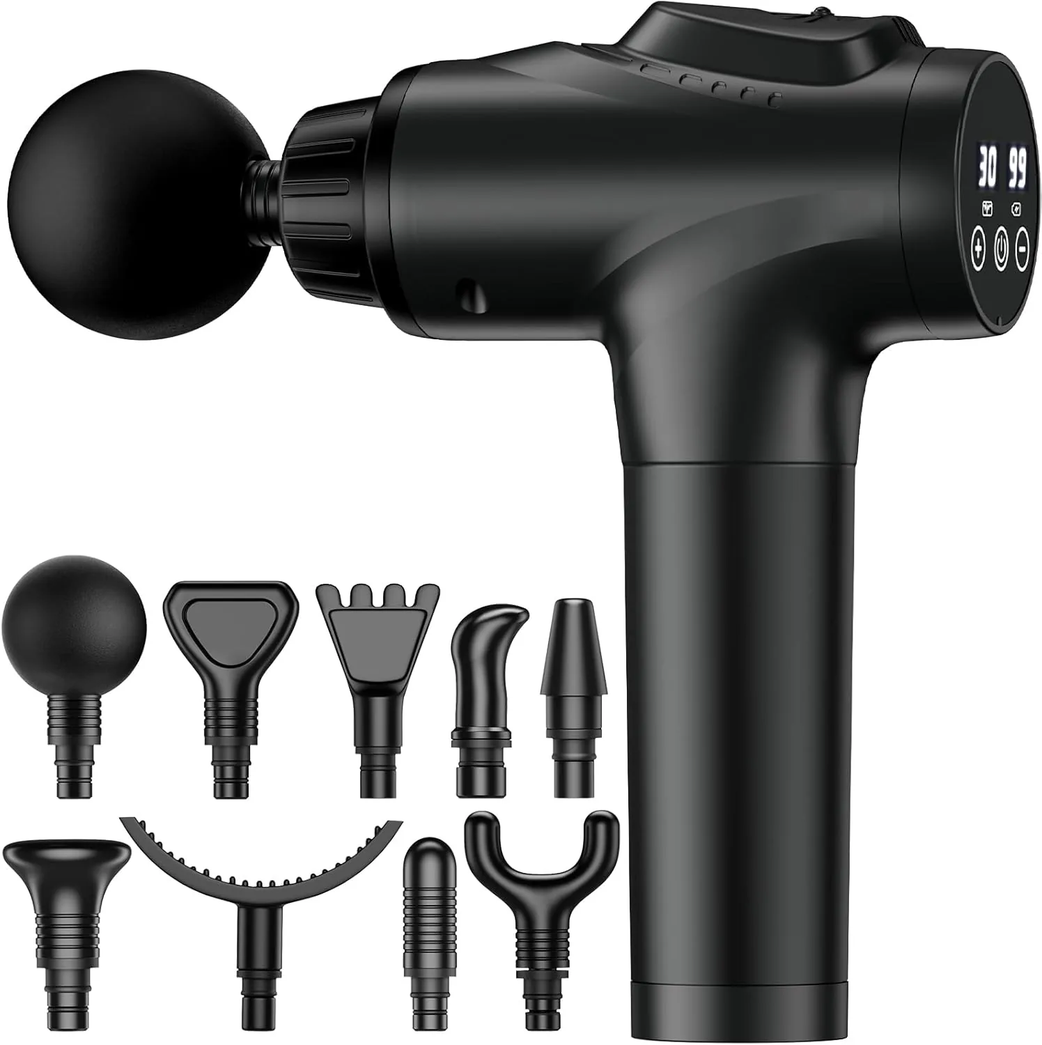 APHERMA Massage Gun, Muscle Massage Gun for Athletes Handheld Electric Deep Tissue Back Massager, Percussion Massage Device for Pain Relief with 30 Speed Levels 9 Heads Black
