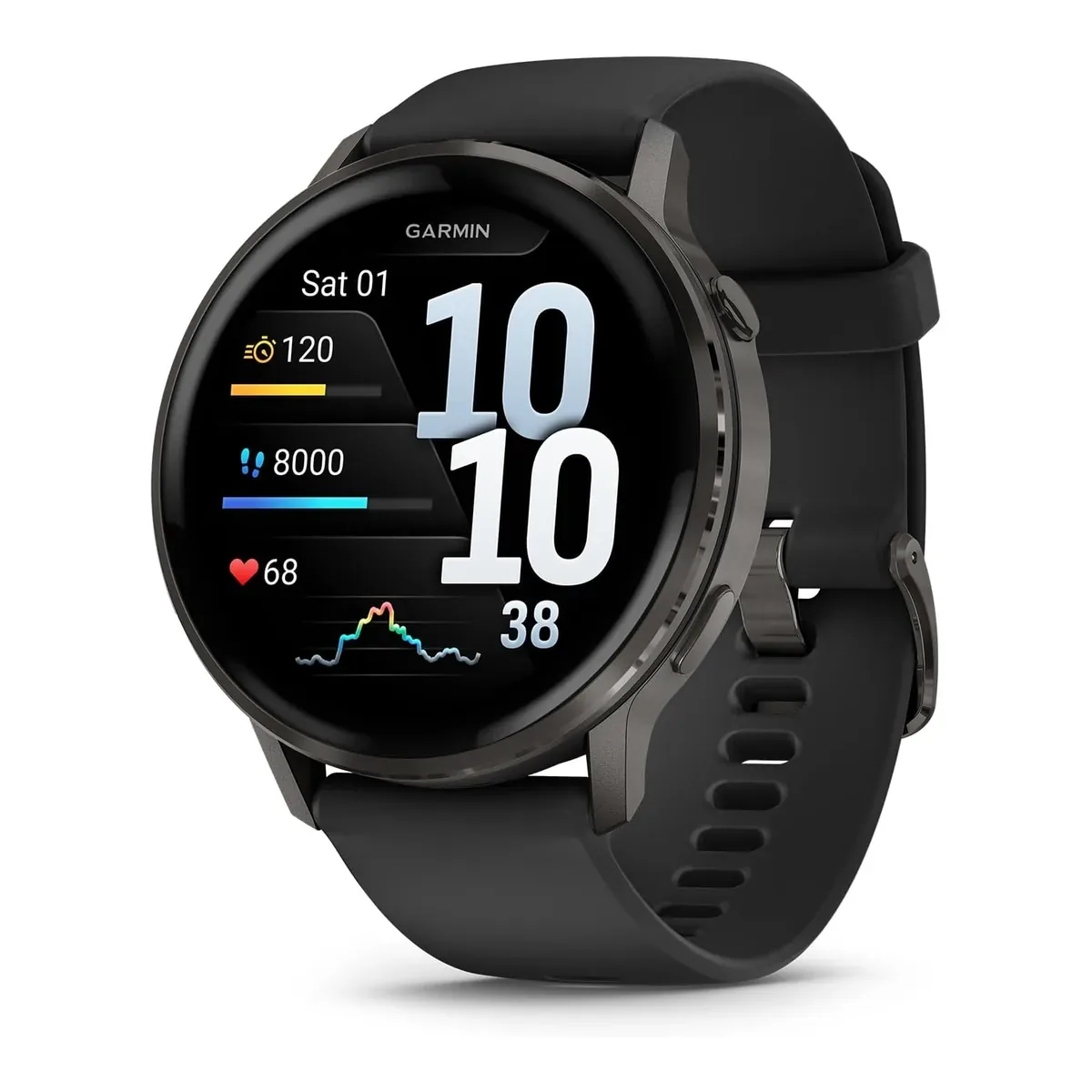 Garmin Venu® 4, Advanced Fitness Smartwatch, 45mm, Black Silicone product view
