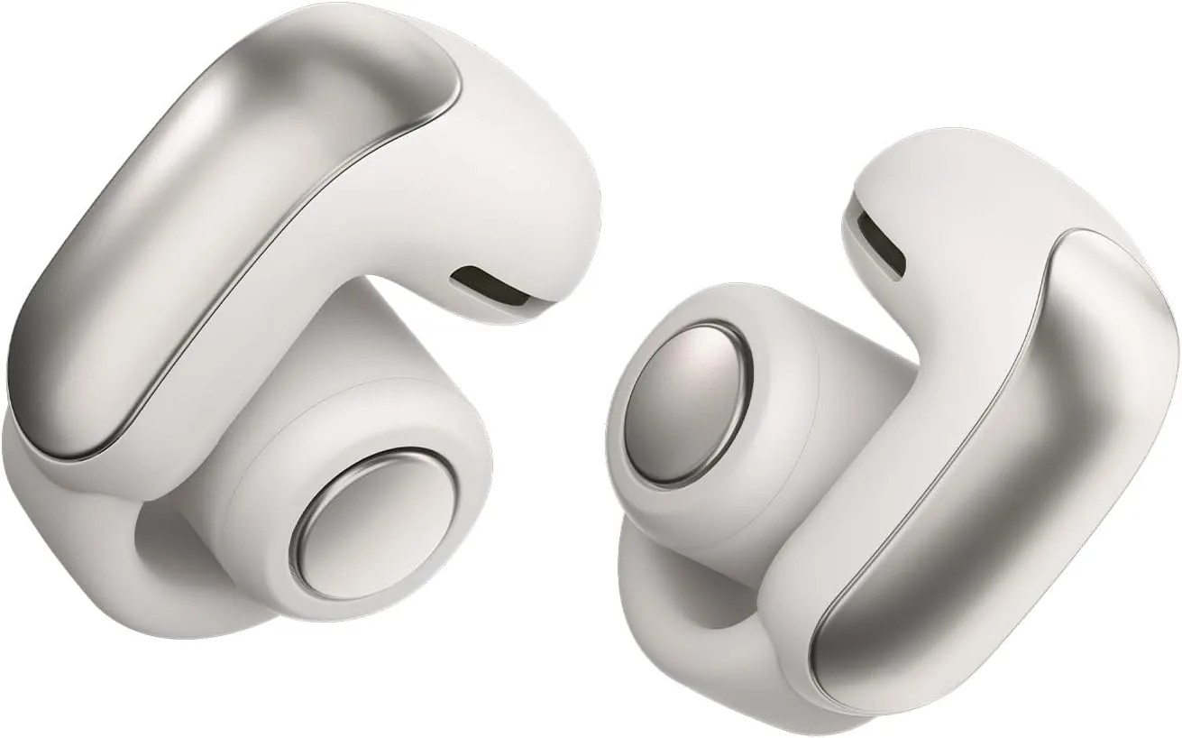 Bose Ultra Open Earbuds - Bluetooth Open Ear Earbuds with OpenAudio for Awareness, Clip-On Design for Comfort, Water Resistant, Up to 48 Hrs of Playtime, White Smoke Bose Ultra Open Earbuds - Bluetooth Open Ear Earbuds with OpenAudio for Awareness, Clip-On Design for Comfort, Water Resistant, Up to 48 Hrs of Playtime, White Smoke