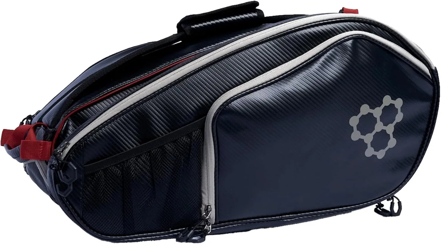 CRBN Pickleball - Pro Team Tour Pickleball Paddle Bag with Built-In Zip-Off Sling Bag - Padded Side Pockets for 6 Paddles, Shoes & More (Black)