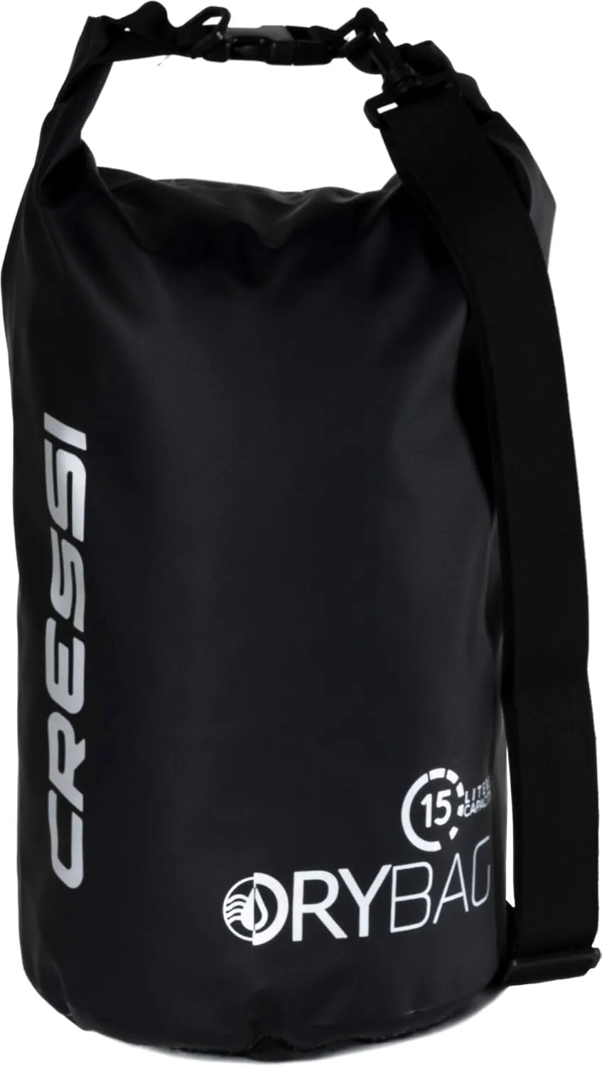 CRESSI Dry Bag, Black/Silver, 15 liters