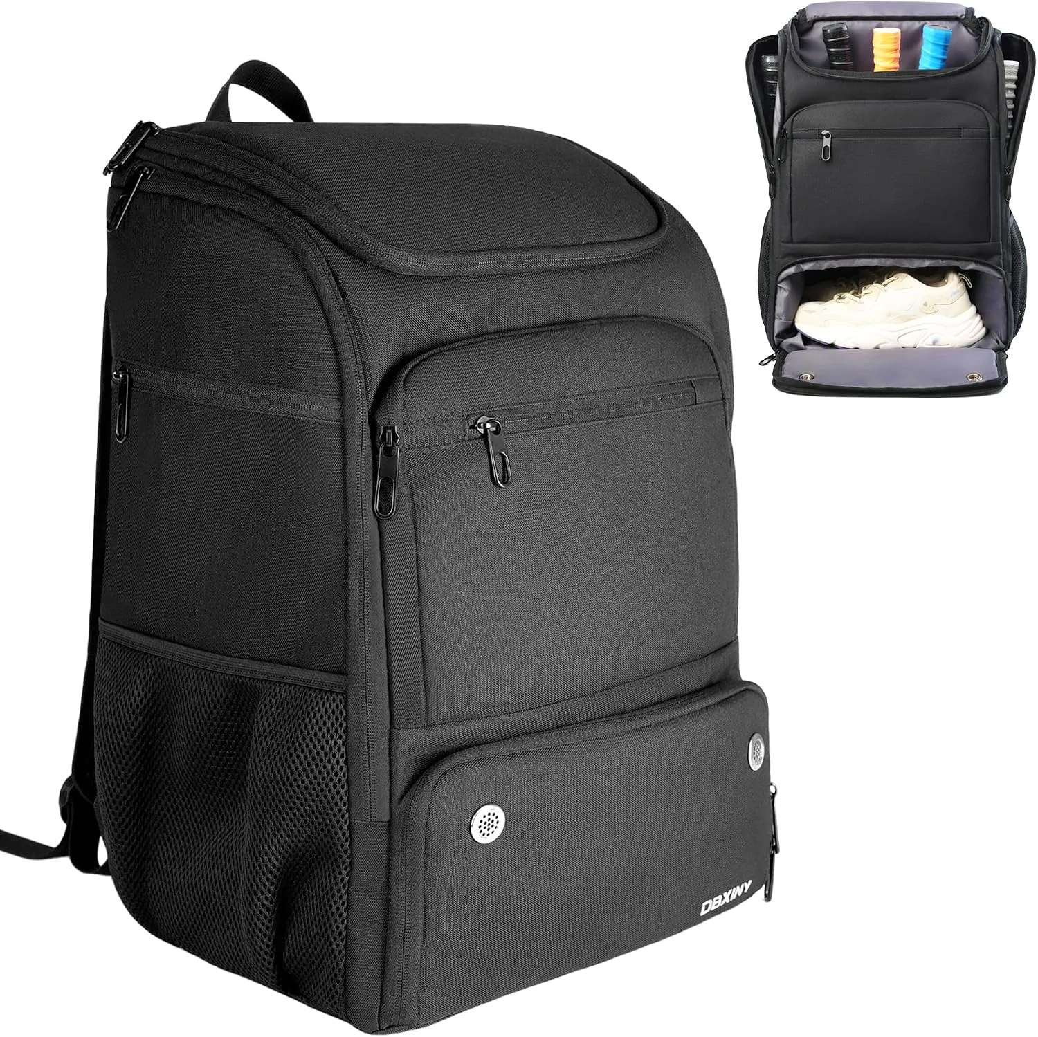DBXINY Pickleball Bag Backpack Fits 4+ Paddles, Large Pickle ball Bags for Men and Women with Shoe Compartment and Fence Hook, Great Pickleball Gifts