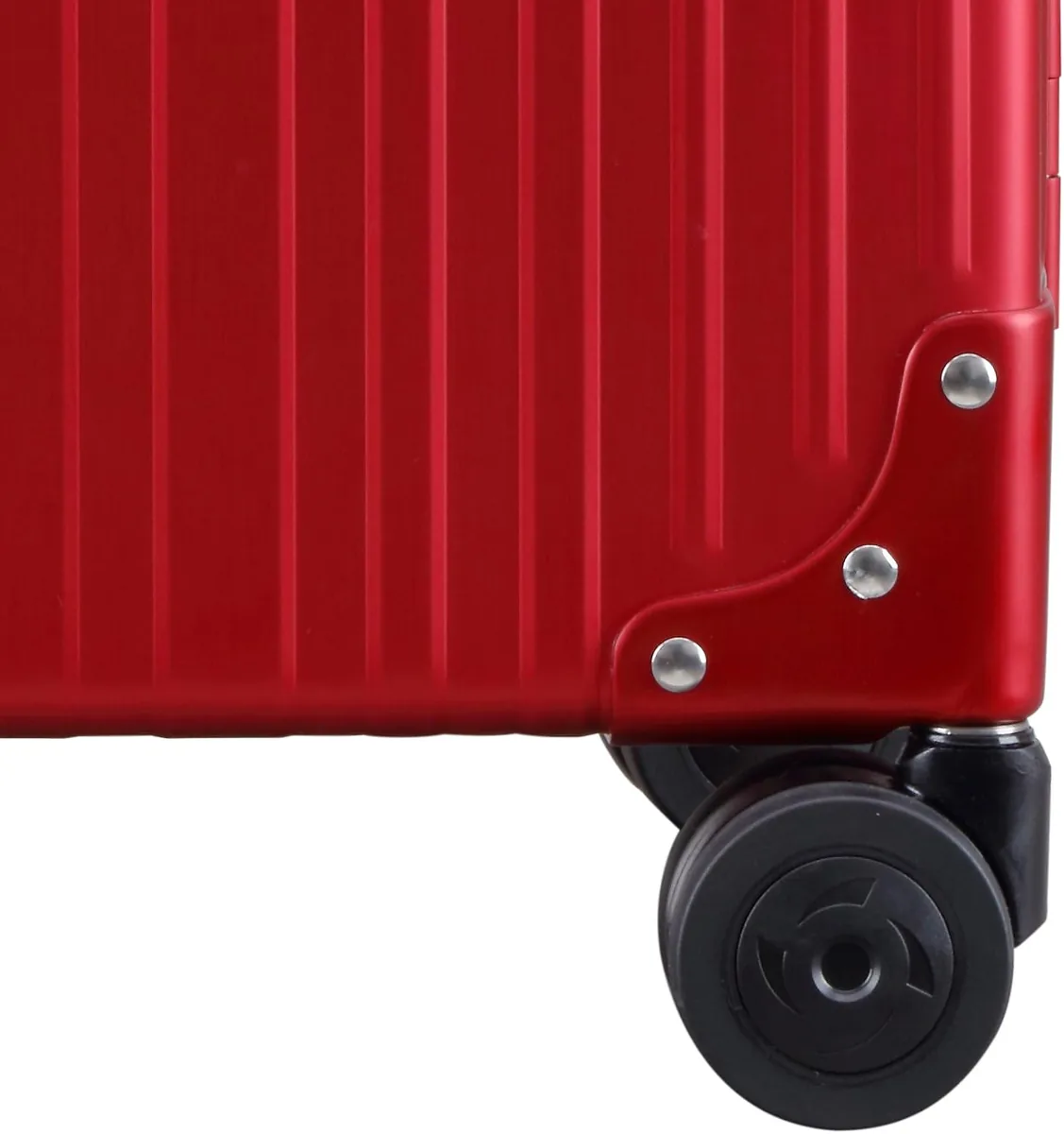 Aleon All Aluminum Lightweight 20" Business Laptop Briefcase - Vertical Open Carry-On, TSA Approved Suitcase, Four 360° spinner wheels, Compartment, Hard Side Cabin Bag for Travel & Business (Ruby)
