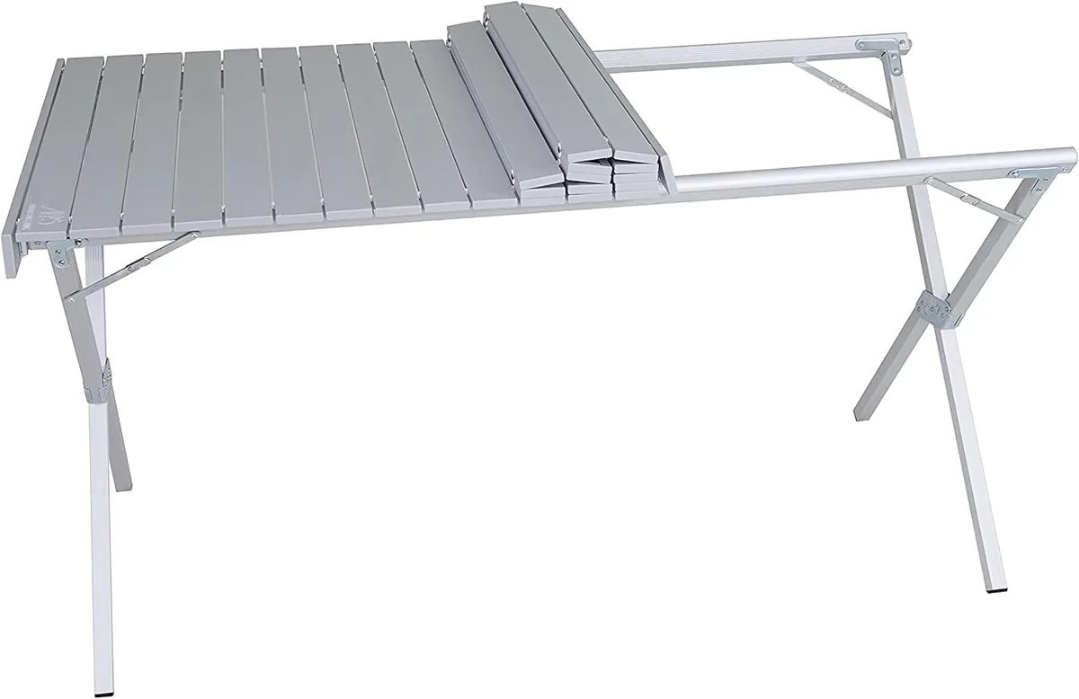 ALPS Mountaineering Folding Camping Table with Smooth Easy-to-Clean Roll Top and Sturdy and Lightweight Aluminum X Frame, Shoulder Carry Bag, 3 Sizes