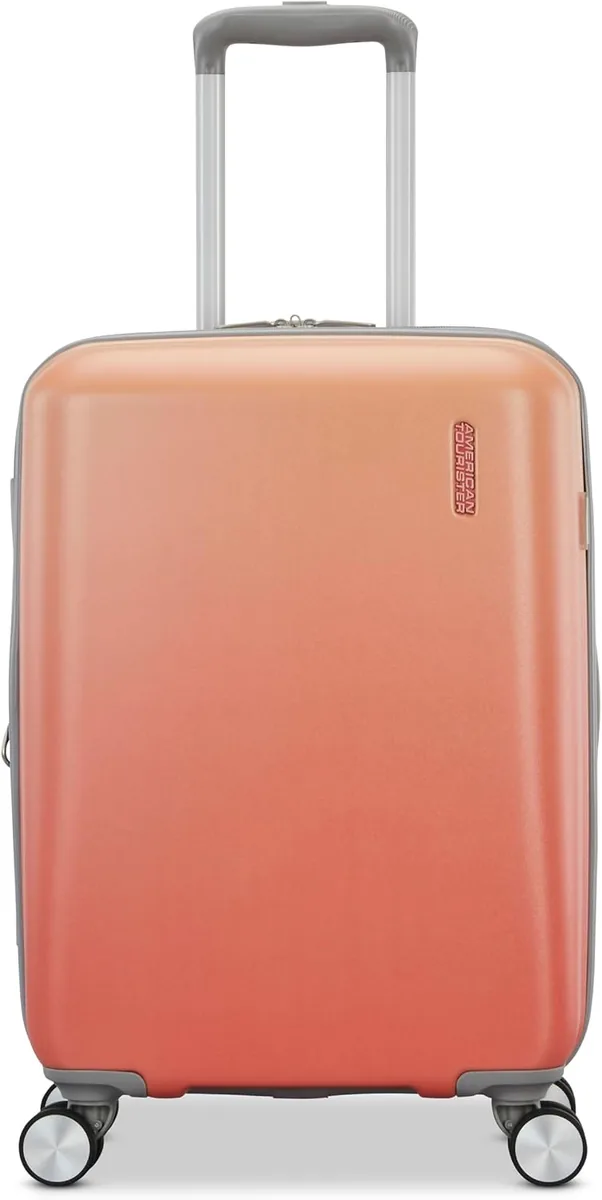 American Tourister Moonlight II Hardside Expandable Luggage with Spinner Wheels, Ombre Peach, Carry-On 20-Inch