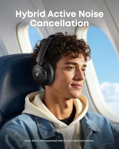 Soundcore Life Q30 by Anker, Hybrid Active Noise Cancelling Headphones with Multiple Modes, Hi-Res Sound, Custom EQ via App, 40H Playtime, Comfortable Fit, Bluetooth Multipoint Connection