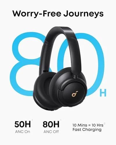 Soundcore Life Q30 by Anker, Hybrid Active Noise Cancelling Headphones with Multiple Modes, Hi-Res Sound, Custom EQ via App, 40H Playtime, Comfortable Fit, Bluetooth Multipoint Connection