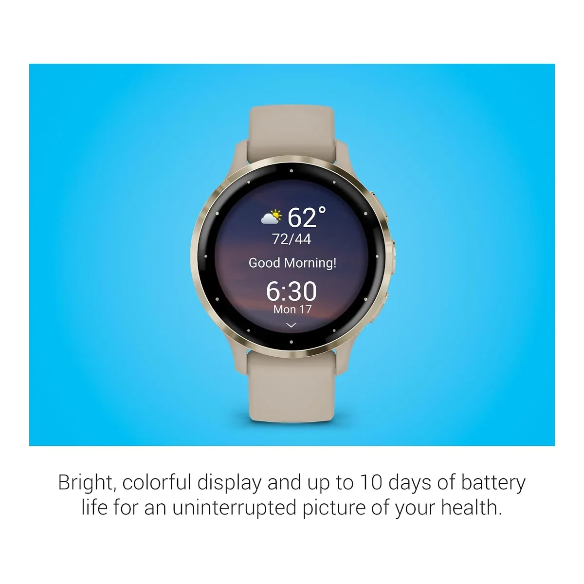 Garmin Venu® 3S, Premium Fitness Smartwatch, 41mm, French Gray product view 3