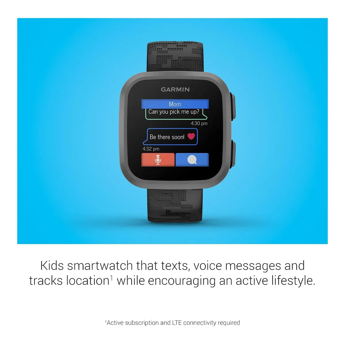 Garmin Bounce™, Kids Smartwatch, Two-Way Text and Voice Messaging, Location Tracking, Black Camo product view 3