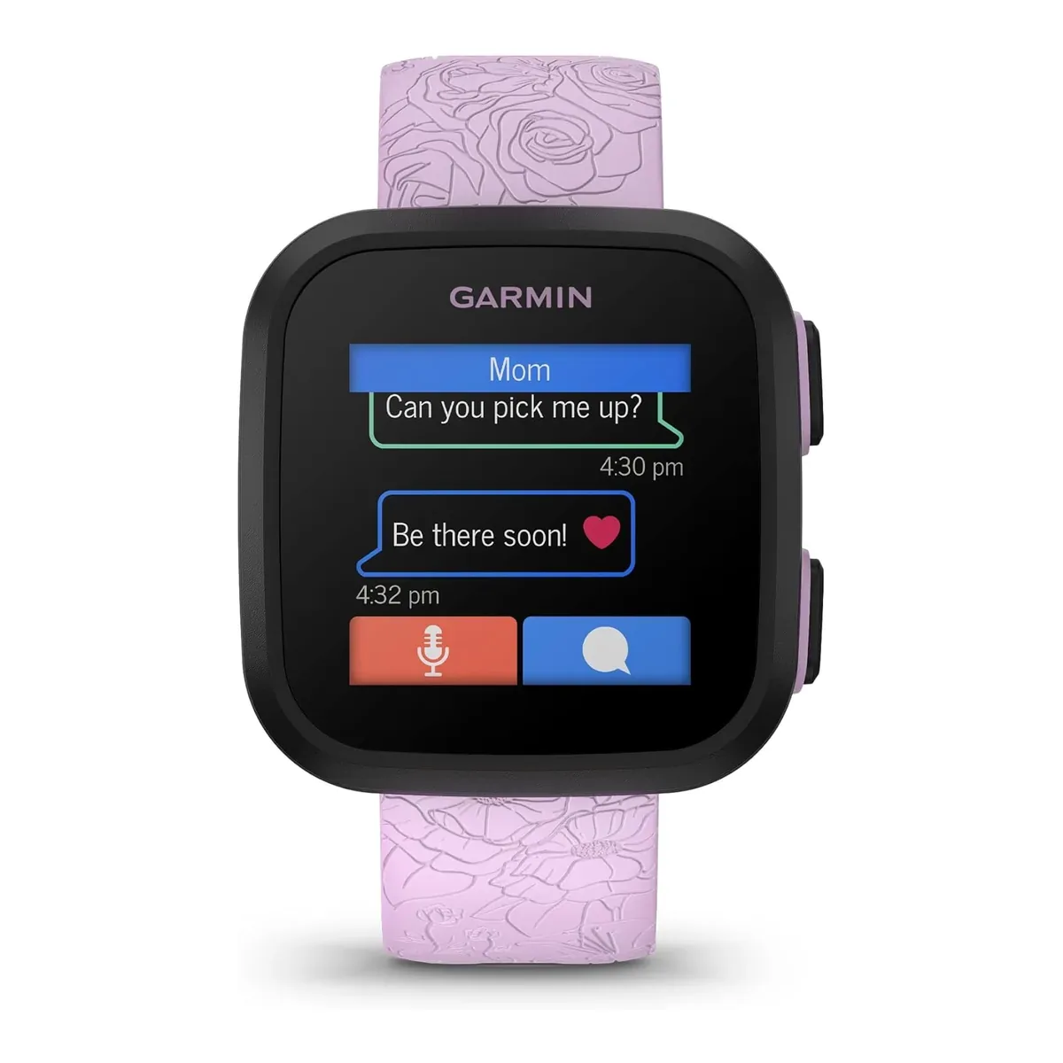 Garmin Bounce™, Kids Smartwatch, Two-Way Text and Voice Messaging, Location Tracking, Lilac Floral product view 2