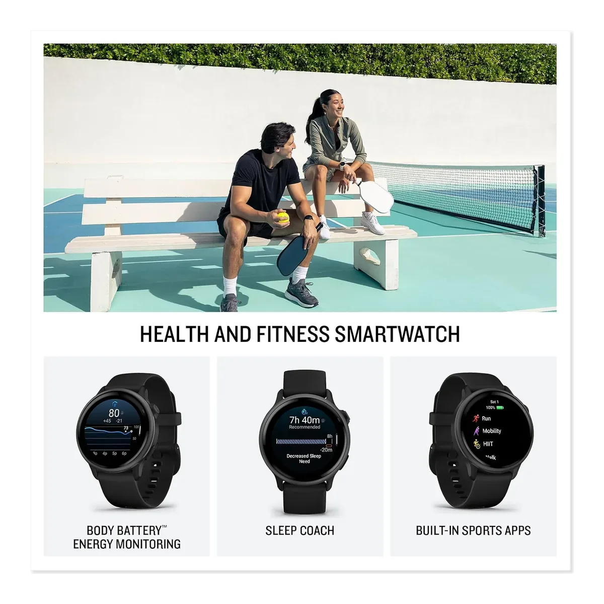 Garmin vívoactive® 6, Health & Fitness GPS Smartwatch, 42mm, Slate product view 3