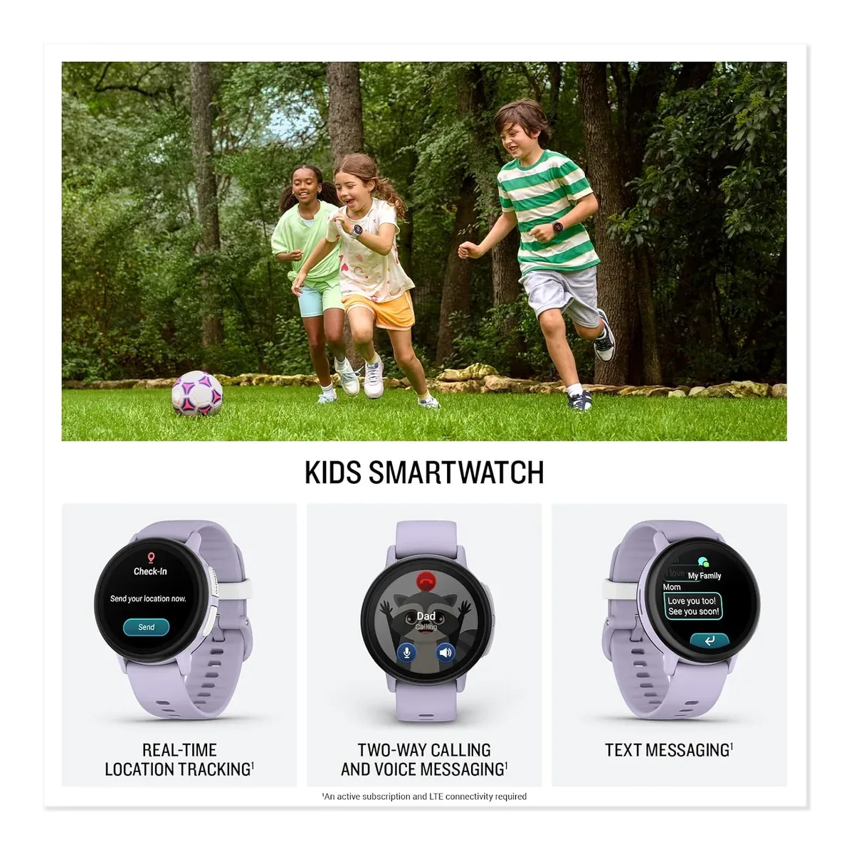 Garmin Bounce™ 2, Kids Smartwatch, Calling & Texting, 43mm, Light Purple product view 2