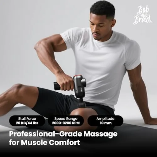 BOB AND BRAD C2 Massage Gun, FSA Eligible & HSA Approved Deep Tissue Percussion Massager Gun, Muscle Massager with 5 Speeds and 5 Heads, Electric Back Massagers for Professional Athletes Home Gym