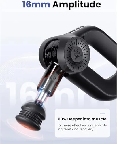 BOB AND BRAD D6 Pro Massage Gun Deep Tissue Percussion with 16mm Amplitude 85lbs Stall Force, FSA Eligible & HSA Approved Professional Muscle Massager for Athletes, Quiet Electric Back Massager