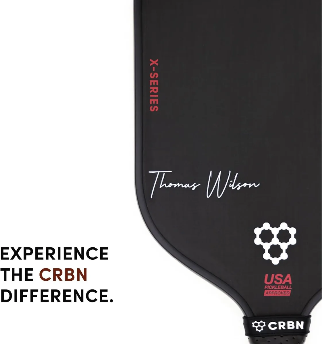CRBN Pickleball - X Series Thomas Wilson Signature Edition Power Paddle - Carbon Fiber Pickleball Paddle with Foam Injected Edges for Expanded Sweet Spot (1X, 12mm)