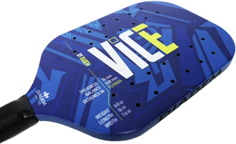 Diadem VICE Pickleball Concept Paddle | EVA Foam Core, RP2 Grit Coating, Edgeless Core Molding System Performance, High Grade Carbon Fiber | Spin, Control and Power | Indoor/Outdoor