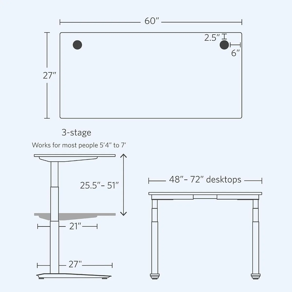Fully Jarvis Standing Desk 60" x 27" Oak Laminate Top - Electric Adjustable Desk Height from 25.5" to 51" with Memory Preset Controller (Rectangle, Black Frame)