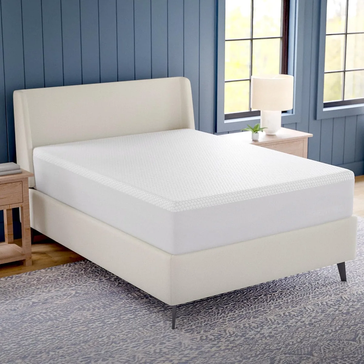 GhostBed 3 Inch Cooling Gel Memory Foam Mattress Topper - Waterproof Cover, Protector, Made in USA - Memory Foam Mattress Cover Queen
