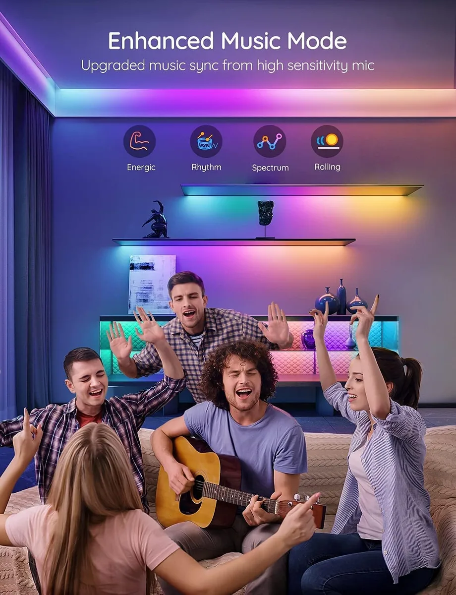 Govee RGBIC LED Strip Lights, 16.4ft WiFi LED Lights Work with Alexa and Google Assistant, Smart LED Strips App Control, DIY, Music Sync, Color Changing Lights for Bedroom, Home Decor
