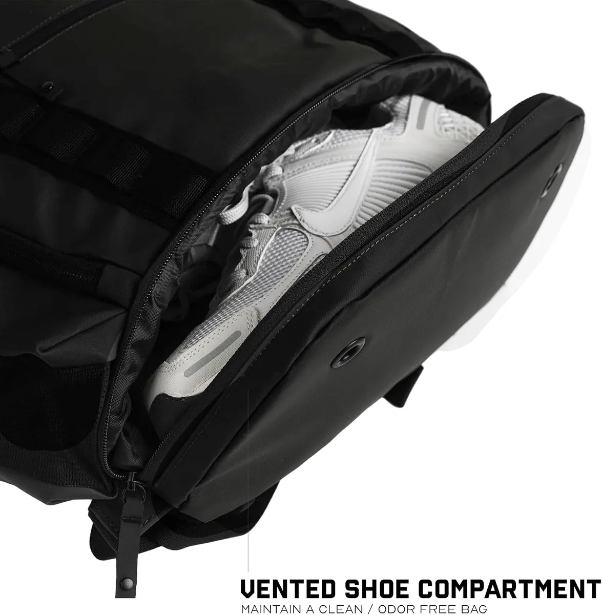 Gymreapers Gravestone 21L Backpack Travel Gym Bag Water-Resistant Lightweight Laptop Sleeve Carry On Luggage for Men & Women (Onyx)