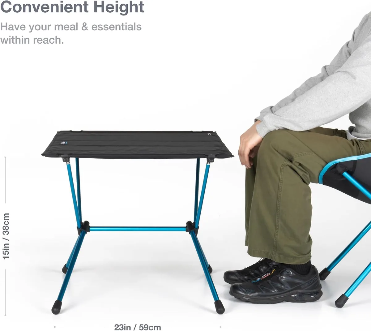 Helinox Table One Hard Top Lightweight, Collapsible, Portable, Outdoor Camping Table, Large - 29.5 x 22.5 Inches, Black