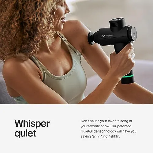 Hyperice Hypervolt 2 Black - Featuring Quiet Glide Technology - Handheld Percussion Massage Gun | 3 Speeds, 5 Interchangeable Heads | Helps Relieve Sore Muscles and Stiffness