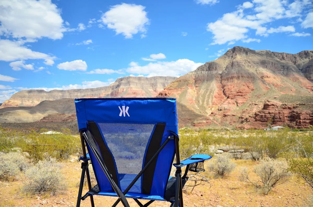 Kijaro Dual Lock Folding Camp Chairs - Versatile for Sports, Outdoors & Lawns - Locks Positions - Maldives Blue