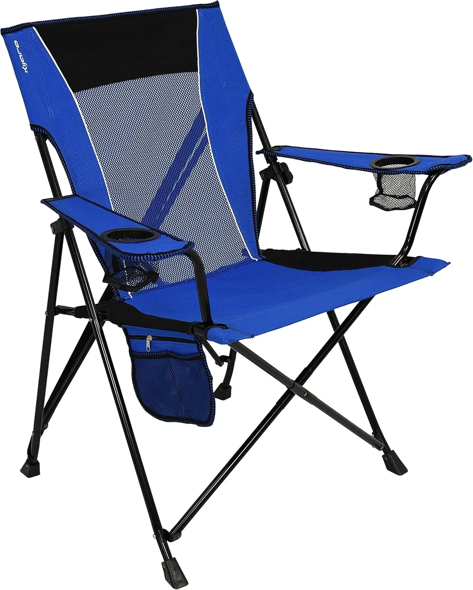 Kijaro Dual Lock Folding Camp Chairs - Versatile for Sports, Outdoors & Lawns - Locks Positions - Maldives Blue