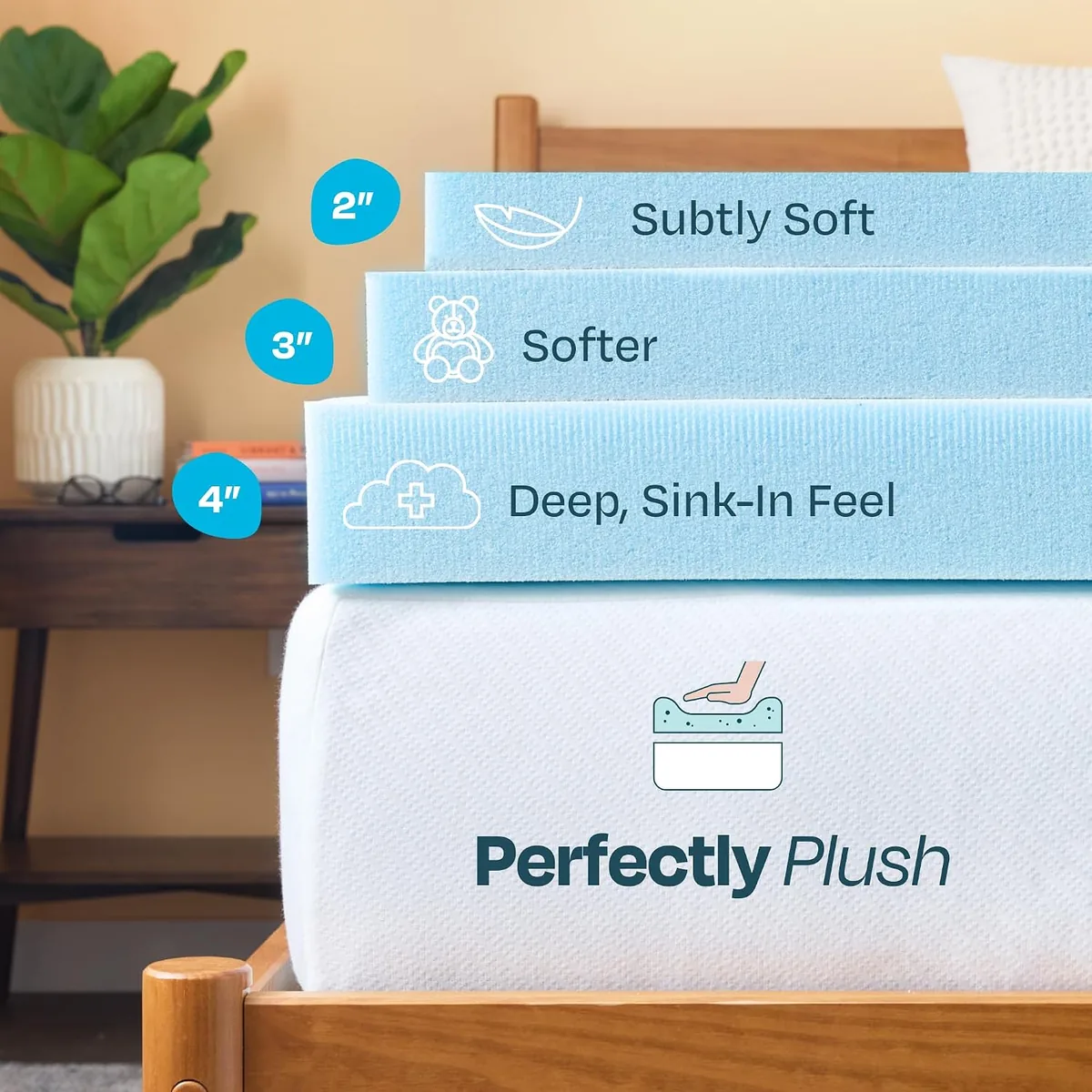 Linenspa Memory Foam Mattress Topper, King Size - 3 Inch Gel Infused Memory Foam - Plush Feel - Cooling and Pressure Relieving - CertiPUR Certified