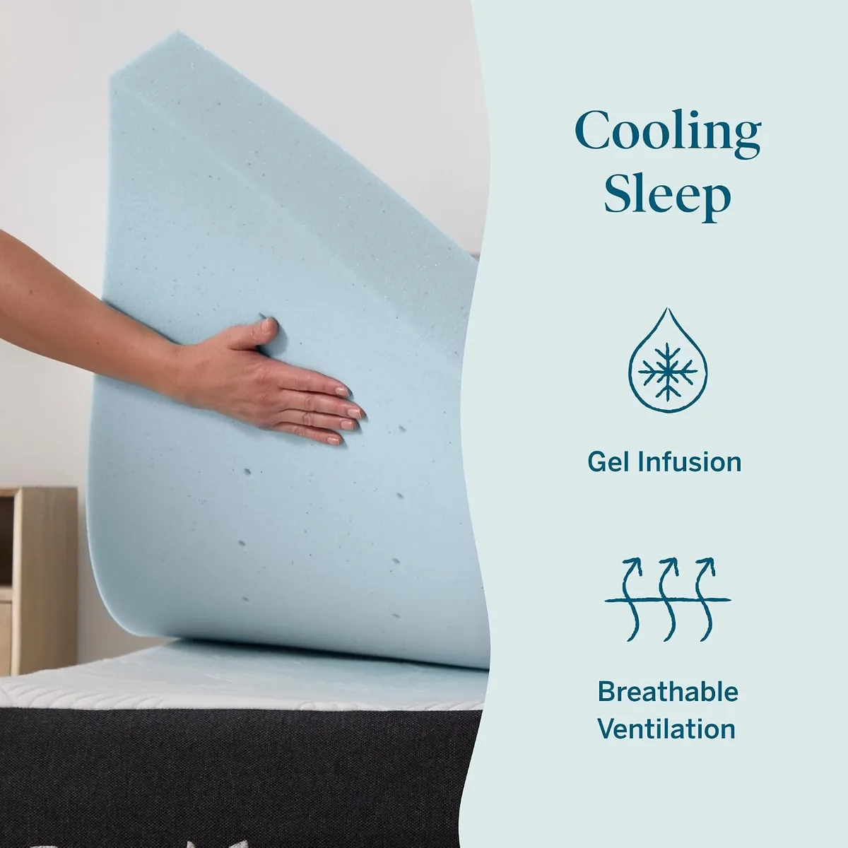 Lucid 3 Inch Memory Foam Mattress Topper, King Size – Cooling Gel Bed Topper – Preassure-Relieving Deep Plush Feel – Ventilated Breathable Design – CertiPur Certified - Dorm Room Essentials