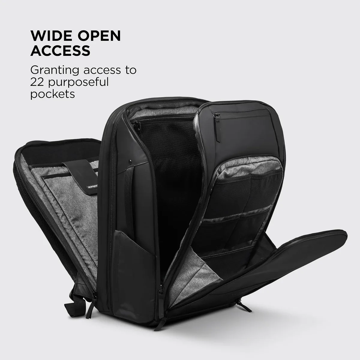 NOMATIC 20L Travel Pack - Mens Travel Backpack - Expandable to 30L - Water Resistant Daypack - TSA-Ready - Lightweight Business Traveling Backpack for Men - 16" Laptop Compartment