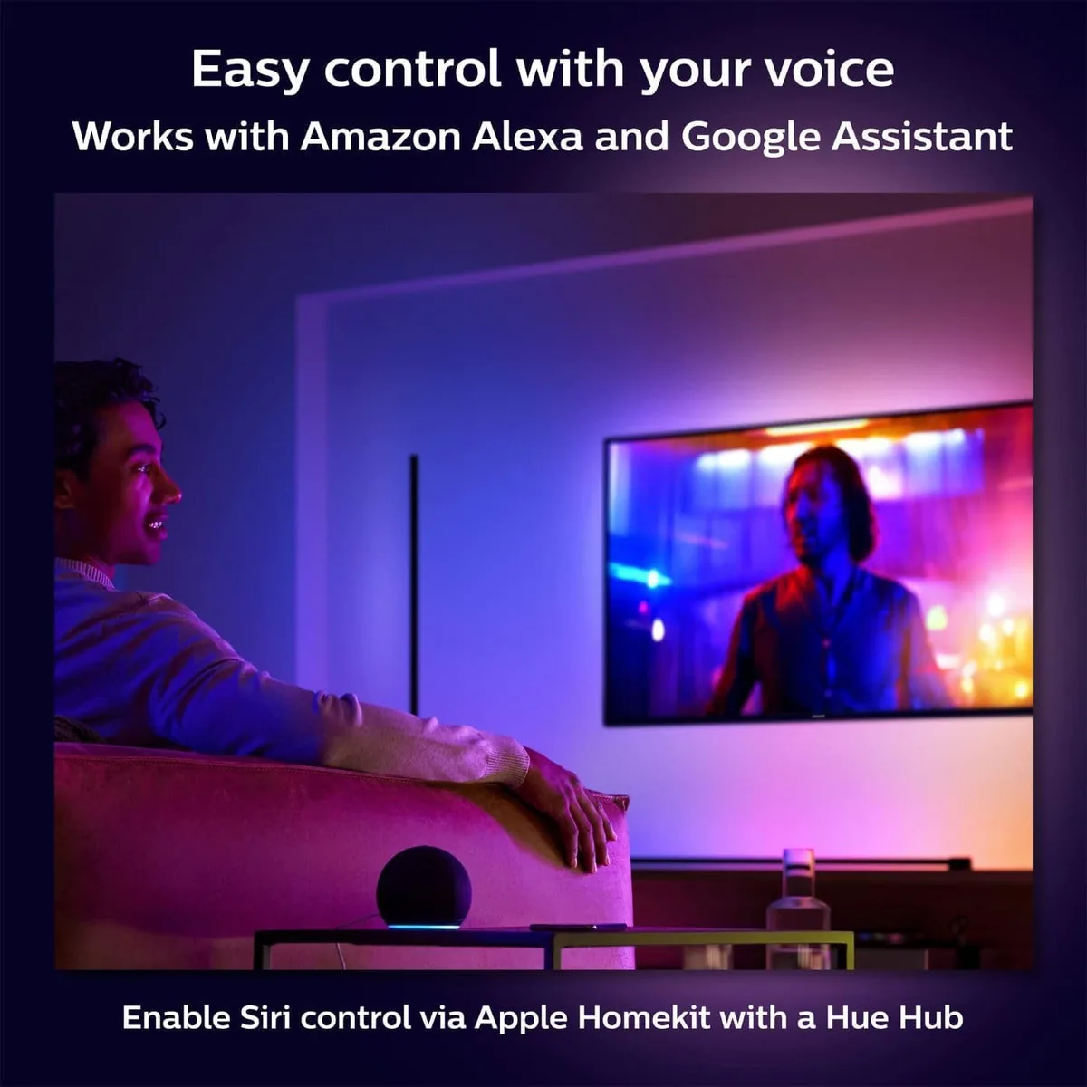 Philips Hue Signe Smart Floor Lamp, White - White and Color Ambiance LED Color-Changing Light - 1 Pack - Indoor - Control with App - Works with Alexa, Google Assistant, and Apple Homekit