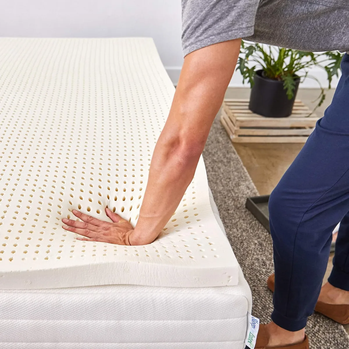 Pure Green Natural Latex Mattress Topper - Soft - 2 Inch - King Size (GOLS Certified Organic)