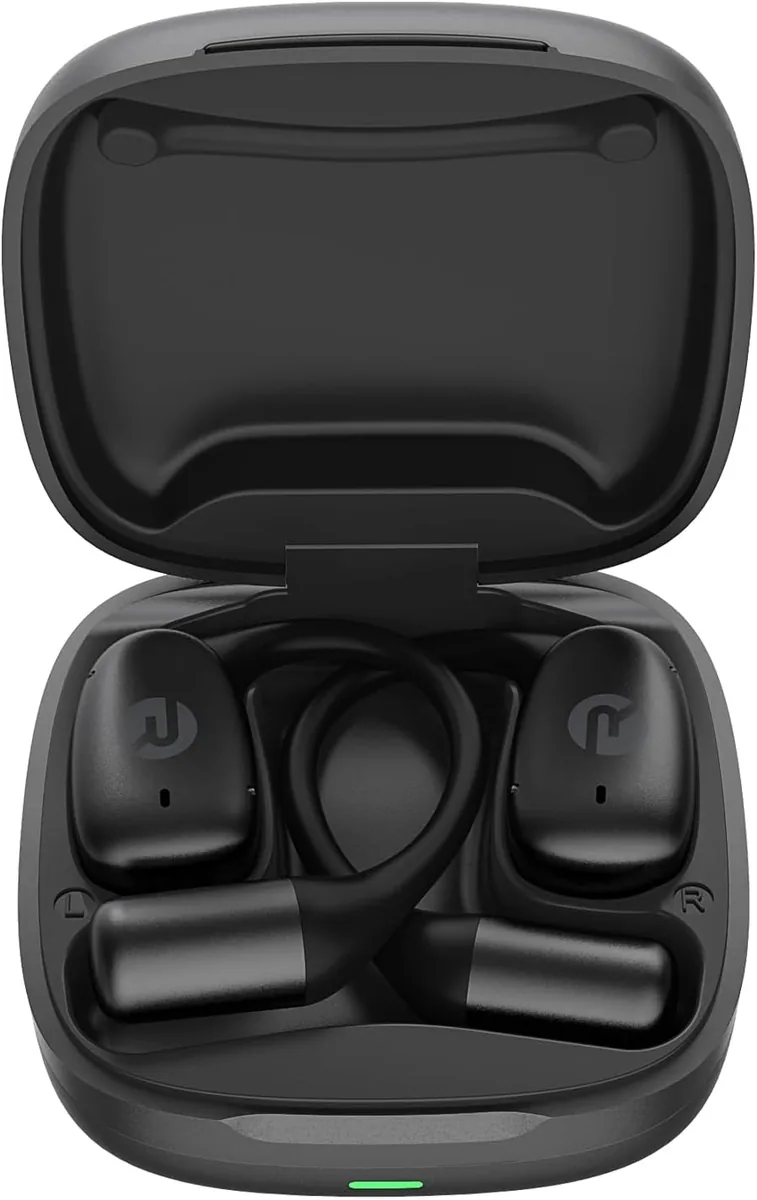 Raycon Essential Open Ear Earbuds – Open Ear Headphones, Earbuds Wireless Bluetooth, Sweat & Water-Resistant Earphones, Running Headphones with Ultra-Lightweight Design, 36 Hours Battery Life (Black)