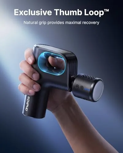 RENPHO Massage Gun with Heat and Cold, Gifts for Men Women Innovative Loop Design for Ease of Use, Deep Tissue Back Massager, FSA Eligible Portable Travel Massager Gun with Carry Case HSA