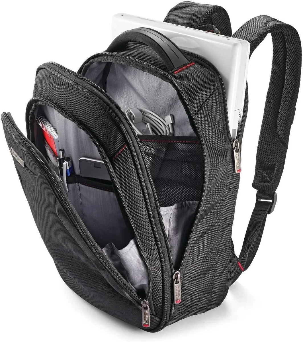 Samsonite Xenon 3.0 Slim Laptop Backpack, 1680D Ballistic Polyester, Fits 15.6” Laptop, TSA Compatible, Air Mesh Back Padding, Tablet Pocket, Smart Sleeve, Quick Stash Pocket, Durable & Lightweight