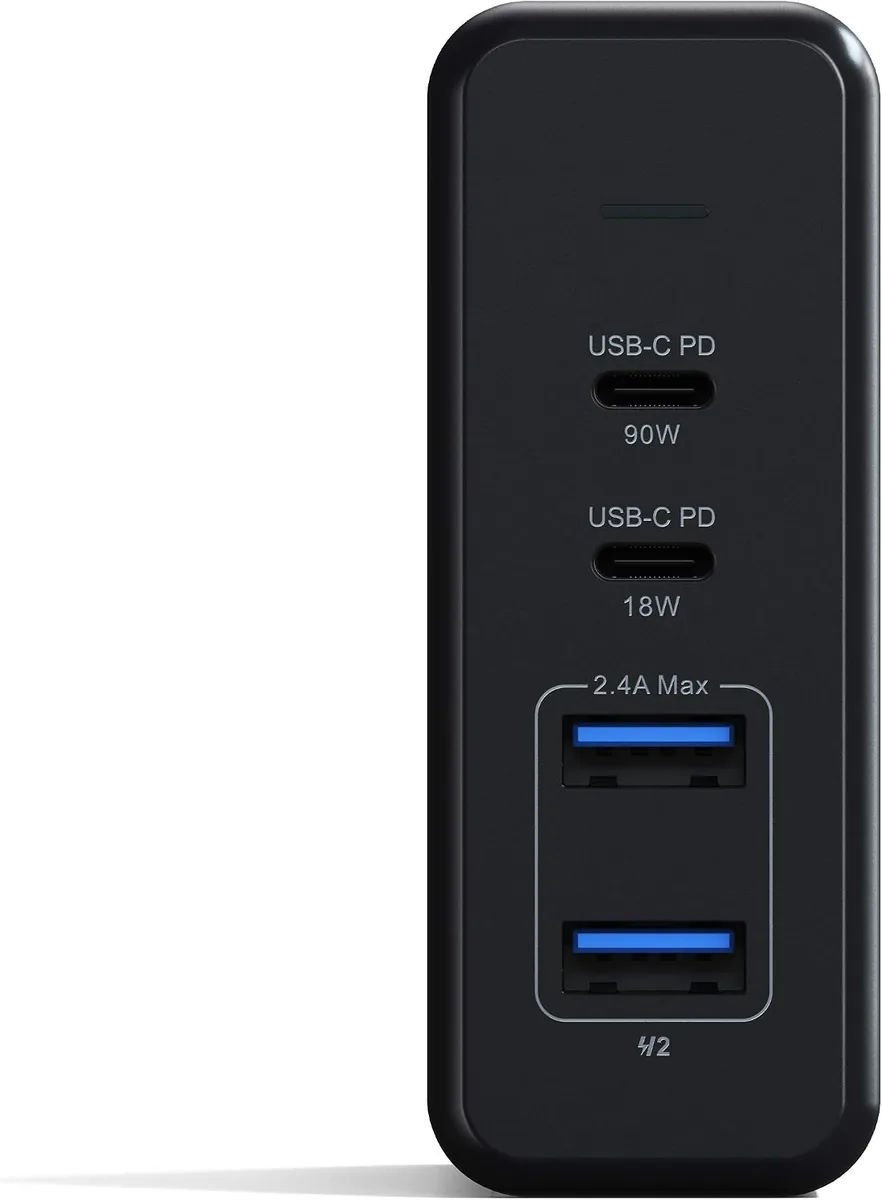 Satechi 108W Pro USB C PD Desktop Charging Station – 2 USBC PD & 2 USB A Ports, Compatible with 2025/2020/2019 MacBook Pro, 2020/2018 MacBook Air, M5/M1 iPad Pro/Air, iPhone 16 (Pro/Pro Max/Plus - US)