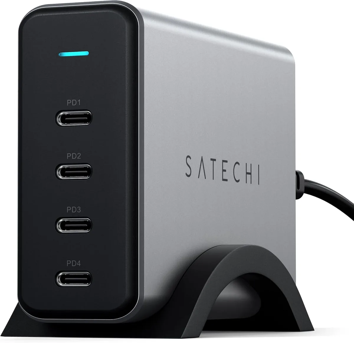 Satechi 165W USB C 4-Port GaN Charging Station, 4 USB-C PD, Laptop Charger, for MacBook Air/Pro M5/M4/M3, iPad Air/Pro M5/M4/M3, iPad 11th gen, iPad mini, iPhone 17/16 Galaxy S25, Windows