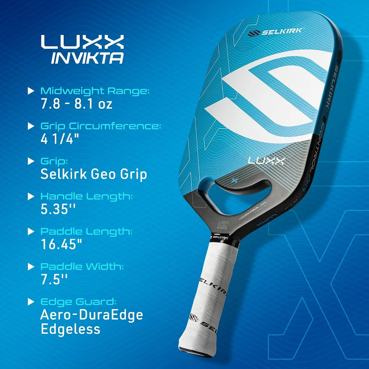 Selkirk Sport LUXX Control Pickleball Paddle | Invikta Blue