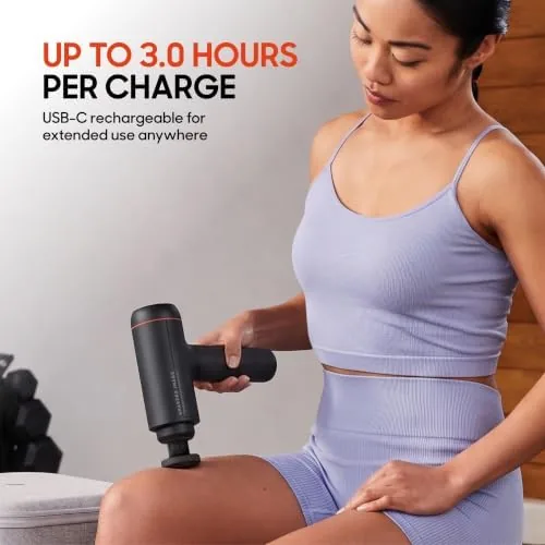 Sharper Image PowerBoost Max Massage Gun [2026 Version] Anti-Stall Deep Tissue Percussion Massager| 7 Speeds| Workout Muscle Recovery| Pain Relief| Back & Shoulder Massage Tool| Gifts for Men Women