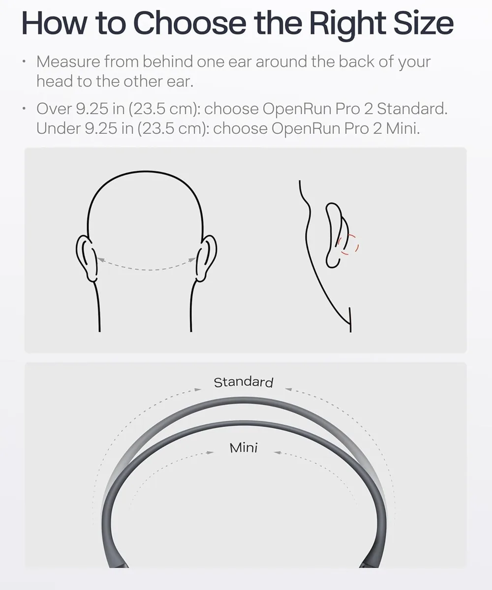 SHOKZ New OpenRun Pro 2- Bone Conduction Headphones, Open-Ear Bluetooth Wireless Sport Earphones for Running, Workouts - Sweat Resistant, Secure Comfortable Fit -Deep Bass, Smart Mic, Reflective Strip