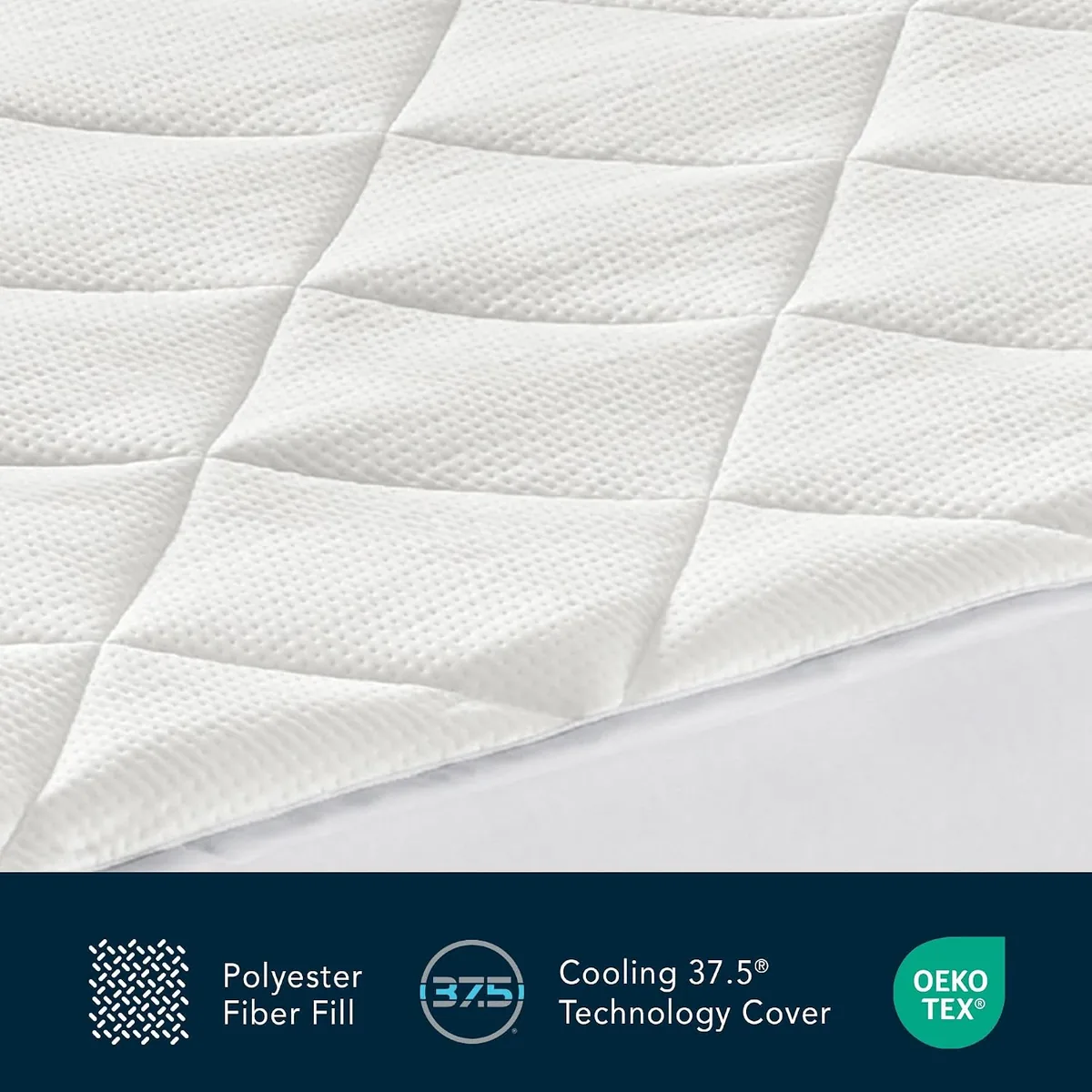 Sleep Number True Temp Mattress Topper (Queen) - Cool-to-The-Touch Cover - Temperature Regulating Mattress Pad, Bed Topper