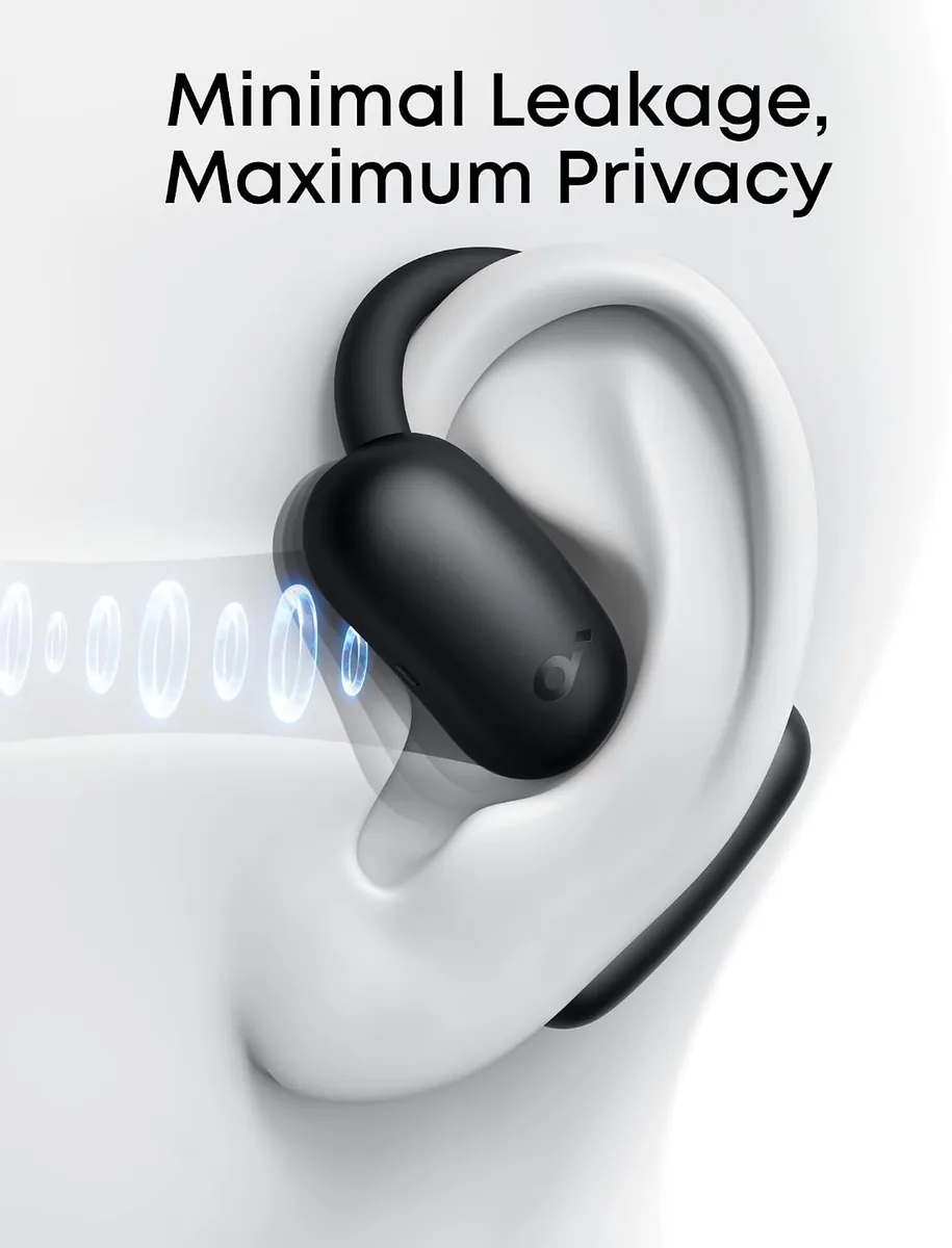 soundcore AeroFit 2 by Anker, Open-Ear Headphones, Real-Time Translation Earbuds, 4 Adjustable Positions for Every Ear Size, 2× Richer Bass, Hi-Res, 42H Playtime, IP55,AI Clear Calls,Wireless Charging