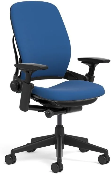 Steelcase Leap Office Chair - Seven Points of Adjustability - Ergonomic Back Support Chair - Lumbar Support - 4D Adjustable Arms - Black Frame - Onyx