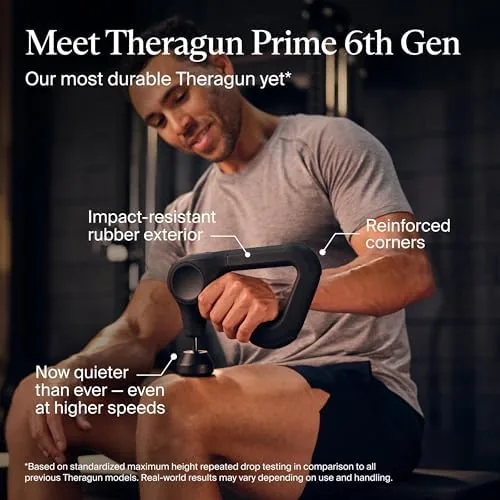 TheraGun Prime (6th Generation) Massage Gun by Therabody – Deep Tissue, Powerful Massage in a Rugged, Durable Design for Reliable Recovery & Pain Relief