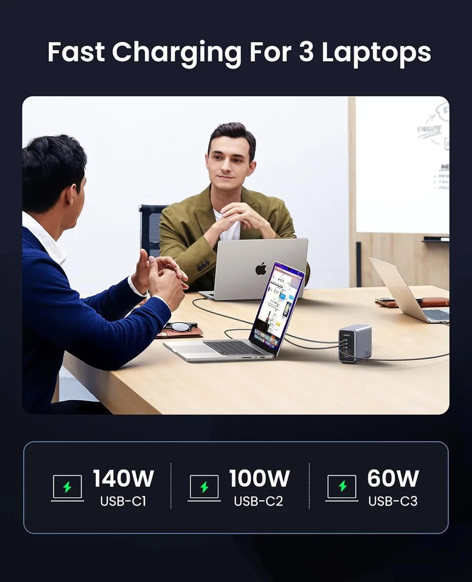 UGREEN Nexode 300W GaN Charging Station, 5-Port 140W Max Desktop Charger Compatible with MacBook Pro/Air/Neo, Dell XPS, iPhone 17/16/15, Galaxy S26/S25/S24, Pixel 10/9, iPad Air/Pro, Steam Deck
