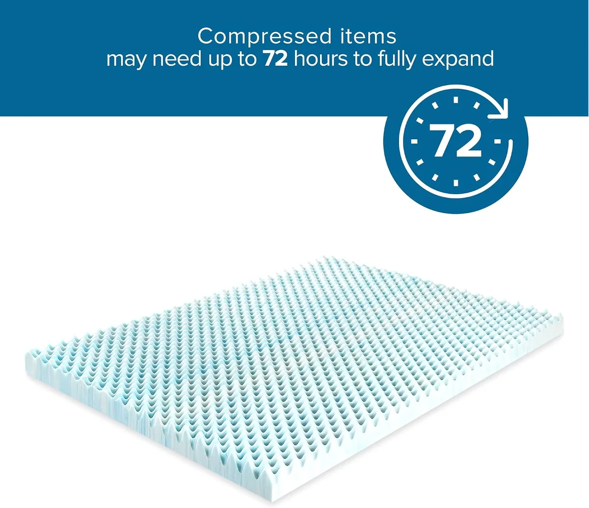ZINUS 3 Inch Swirl Gel Cooling Memory Foam Mattress Topper, Cooling Airflow Design, CertiPUR-US Certified, Full