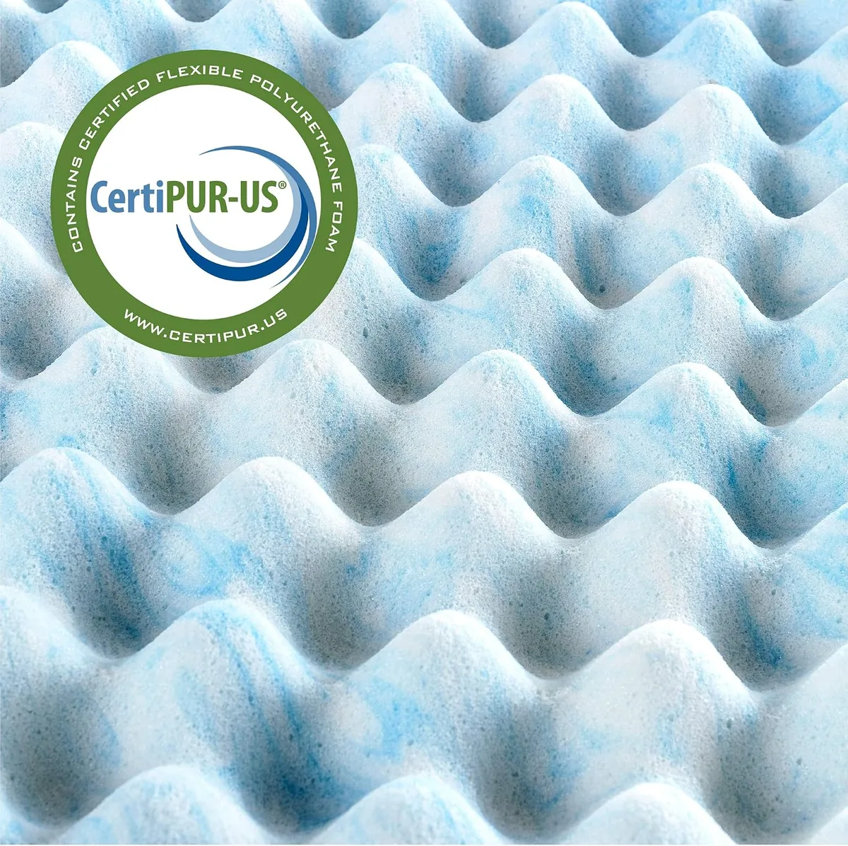 ZINUS 3 Inch Swirl Gel Cooling Memory Foam Mattress Topper, Cooling Airflow Design, CertiPUR-US Certified, Full