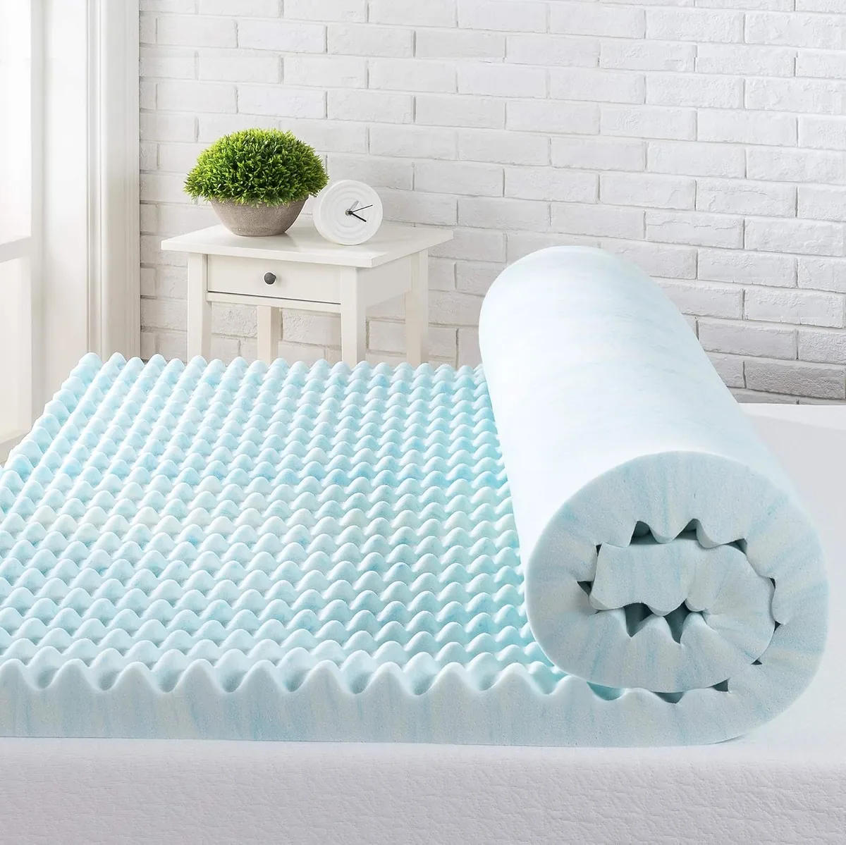 ZINUS 3 Inch Swirl Gel Cooling Memory Foam Mattress Topper, Cooling Airflow Design, CertiPUR-US Certified, Full