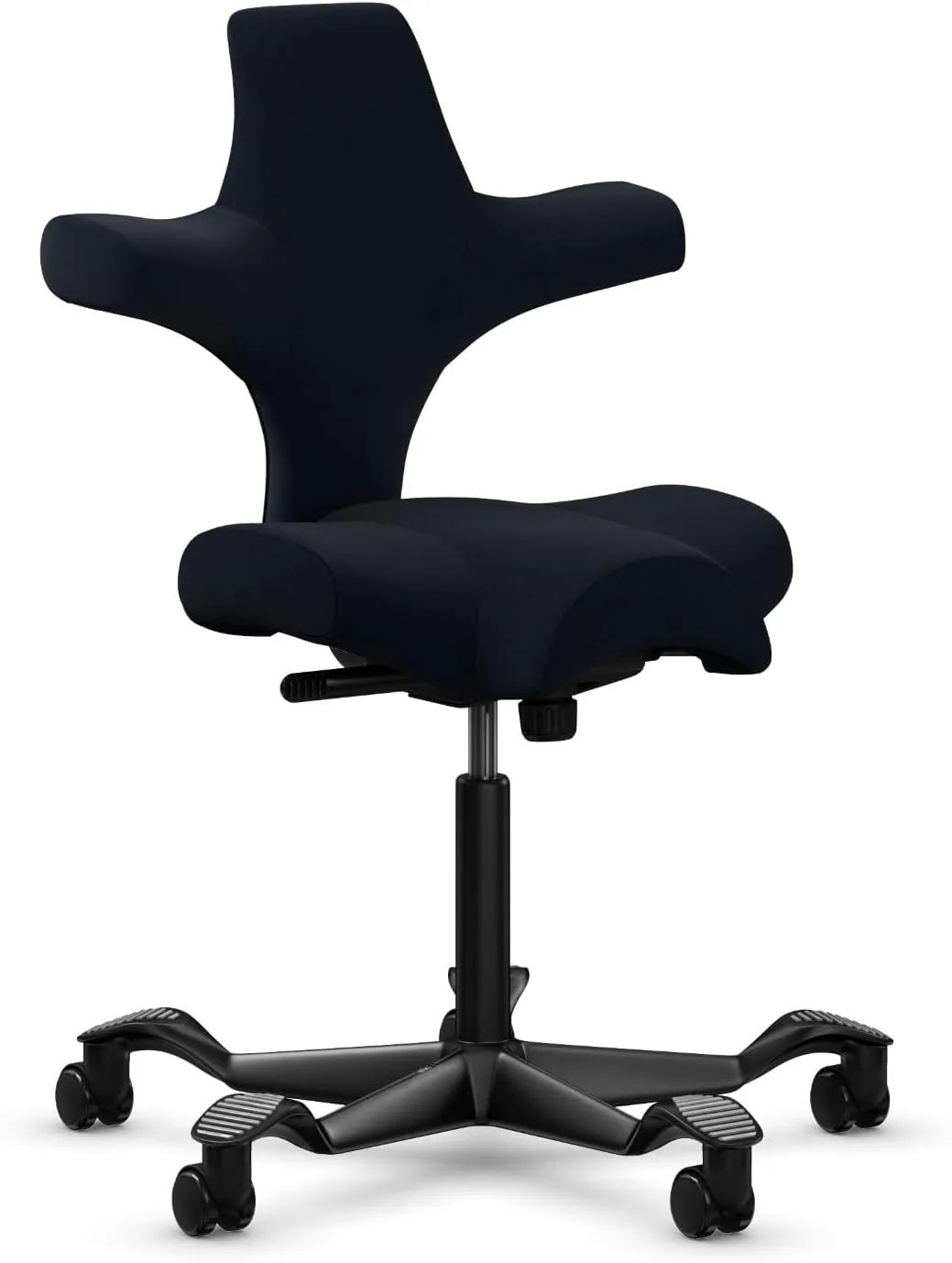 HAG Capisco Adjustable Sit to Stand Desk Chair - Black Frame - Polyester Black Seat HAG Capisco Adjustable Sit to Stand Desk Chair - Black Frame - Polyester Black Seat